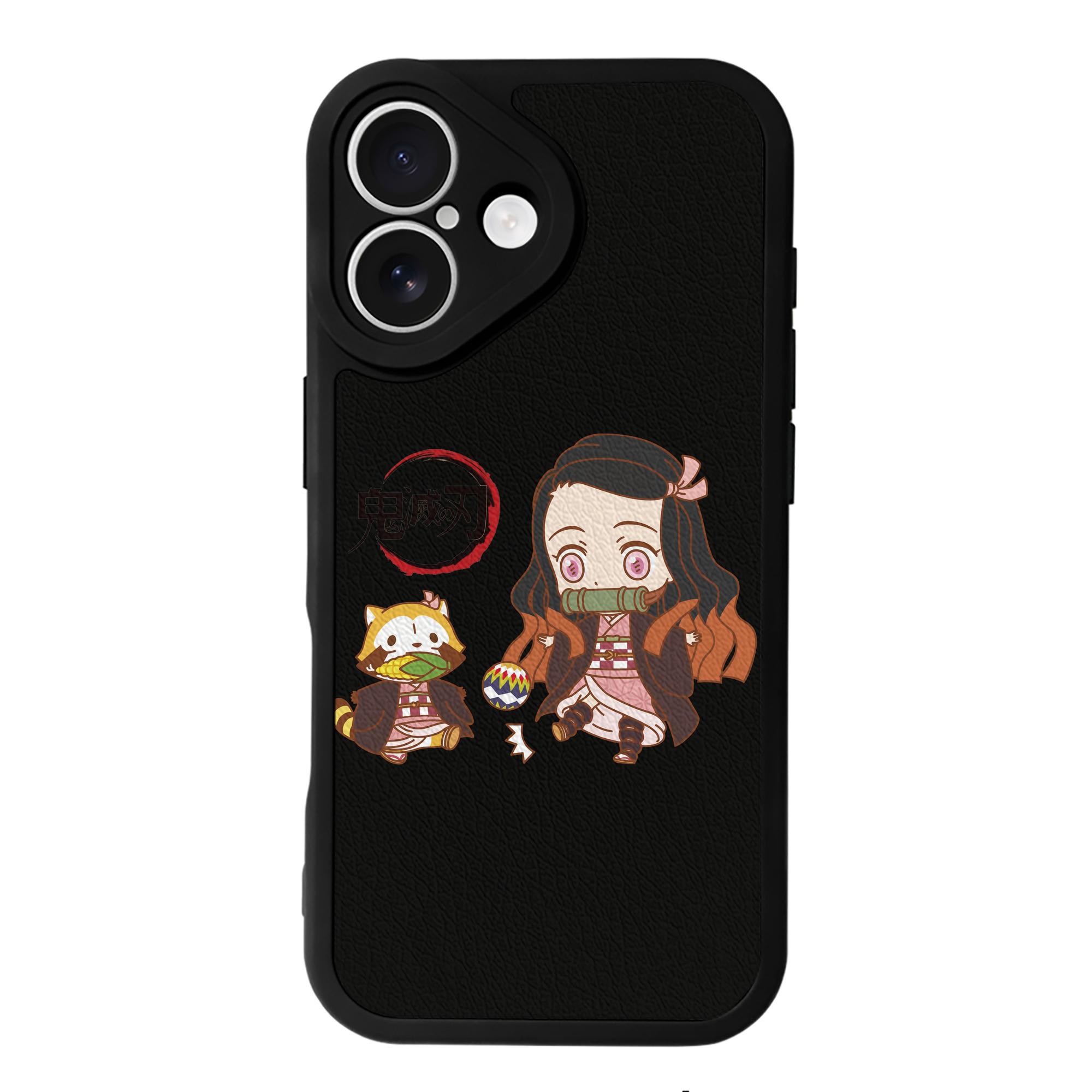 （画像用） 鬼滅の刃（きめつのやいば）竈門 禰󠄀豆子／かまど ねずこ Kamado Nezuko 【iPhone 16シリーズ対応】シリコンスマホケース（レザー調） 材質：シリコン